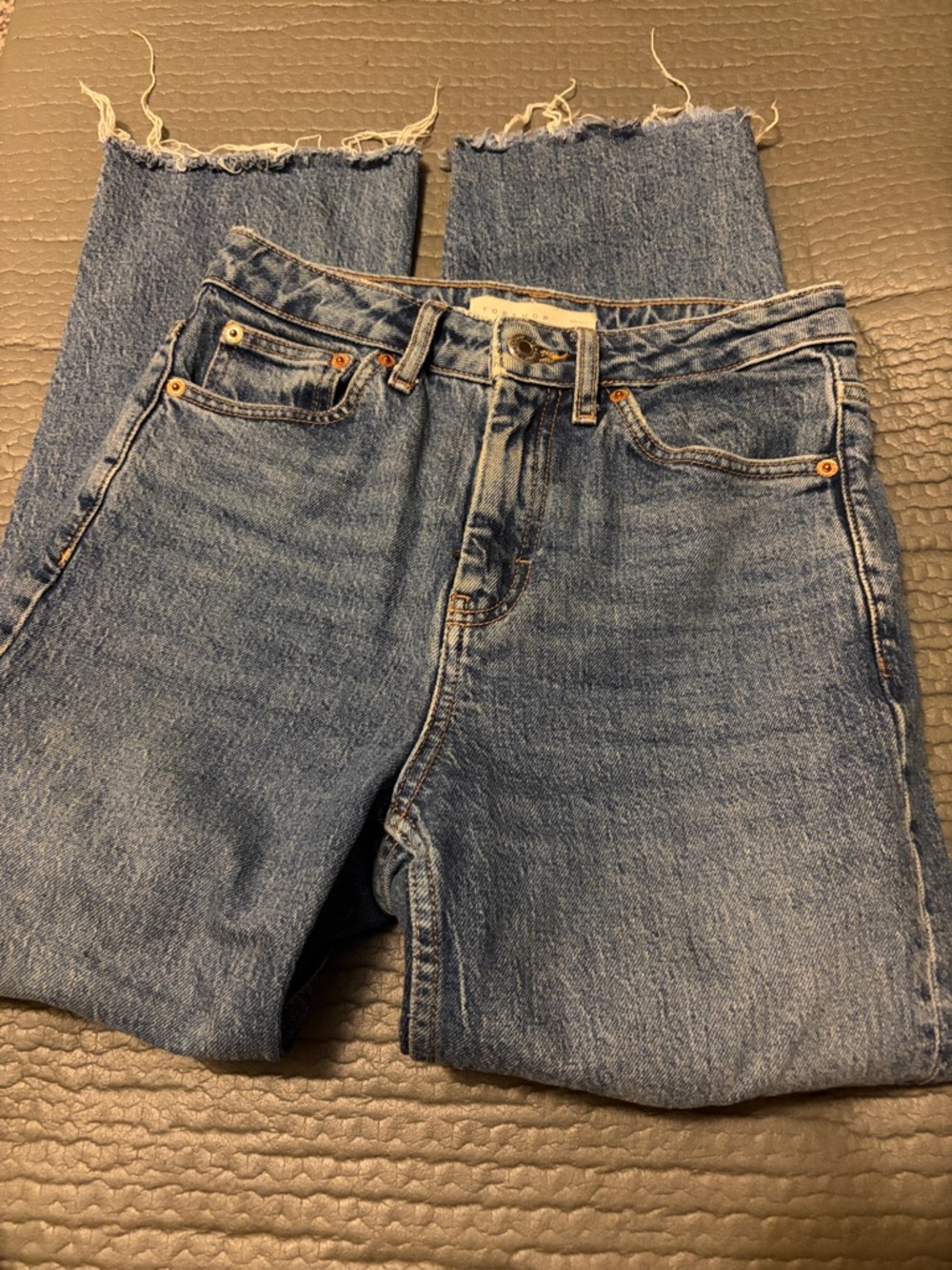 Classic High-Rise Women's Topshop Ankle Jeans Raw hem